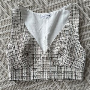 Reformation Zuri Top- in Natural Tweed